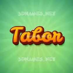 tabor in Green Rays style - 3D name wallpaper
