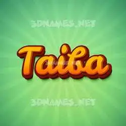 taiba in Green Rays style - 3D name wallpaper