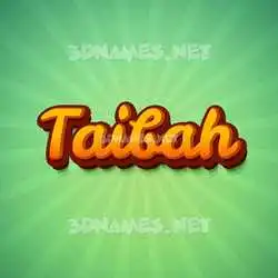 taibah in Green Rays style - 3D name wallpaper