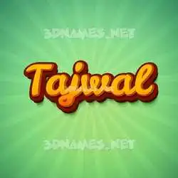 tajwal in Green Rays style - 3D name wallpaper