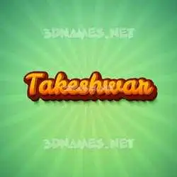 takeshwar in Green Rays style - 3D name wallpaper