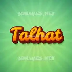 talhat in Green Rays style - 3D name wallpaper