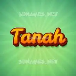 tanah in Green Rays style - 3D name wallpaper