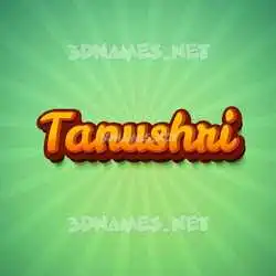 tanushri in Green Rays style - 3D name wallpaper