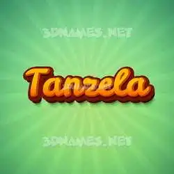 tanzela in Green Rays style - 3D name wallpaper