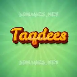 taqdees in Green Rays style - 3D name wallpaper
