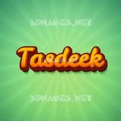 tasdeek in Green Rays style - 3D name wallpaper