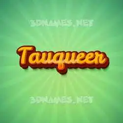 tauqueer in Green Rays style - 3D name wallpaper