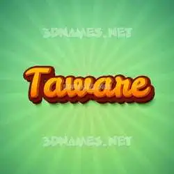 taware in Green Rays style - 3D name wallpaper