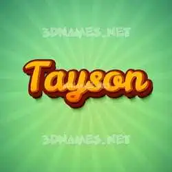 tayson in Green Rays style - 3D name wallpaper