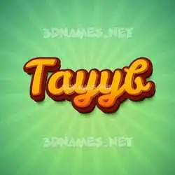 tayyb in Green Rays style - 3D name wallpaper