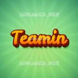 teamin in Green Rays style - 3D name wallpaper