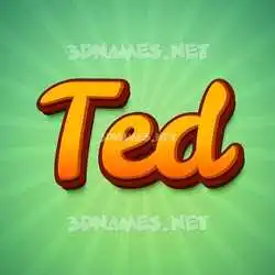 ted in Green Rays style - 3D name wallpaper