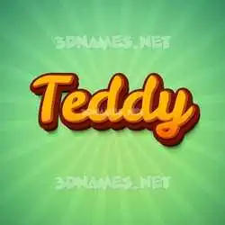 teddy in Green Rays style - 3D name wallpaper