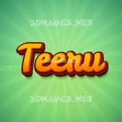 teeru in Green Rays style - 3D name wallpaper