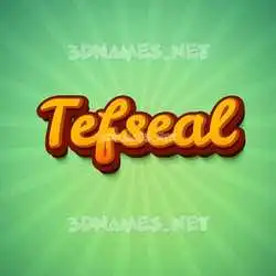tefseal in Green Rays style - 3D name wallpaper