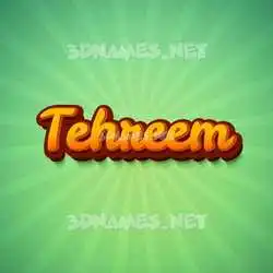 tehreem in Green Rays style - 3D name wallpaper