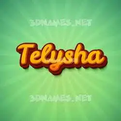 telysha in Green Rays style - 3D name wallpaper