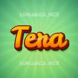 tera in Green Rays style - 3D name wallpaper