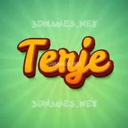 terje in Green Rays style - 3D name wallpaper