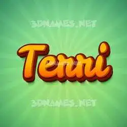 terri in Green Rays style - 3D name wallpaper