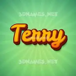 terry in Green Rays style - 3D name wallpaper