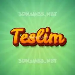 teslim in Green Rays style - 3D name wallpaper