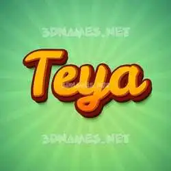 teya in Green Rays style - 3D name wallpaper