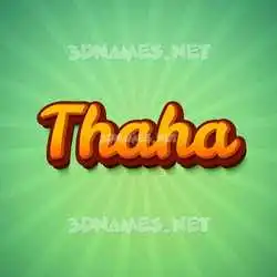 thaha in Green Rays style - 3D name wallpaper