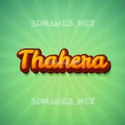 thahera in Green Rays style - 3D name wallpaper