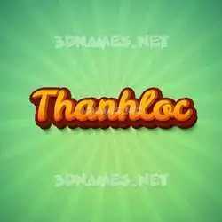 thanhloc in Green Rays style - 3D name wallpaper