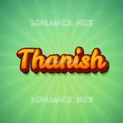 thanish in Green Rays style - 3D name wallpaper