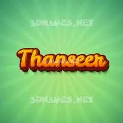 thanseer in Green Rays style - 3D name wallpaper