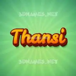 thansi in Green Rays style - 3D name wallpaper