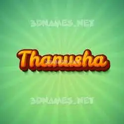 thanusha in Green Rays style - 3D name wallpaper