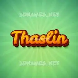 thaslin in Green Rays style - 3D name wallpaper
