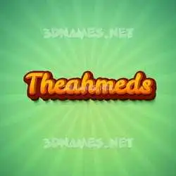 theahmeds in Green Rays style - 3D name wallpaper