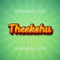 theekshu in Green Rays style - 3D name wallpaper