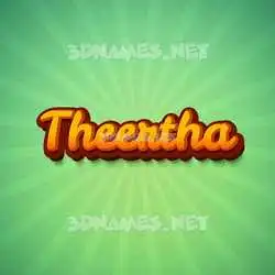 theertha in Green Rays style - 3D name wallpaper