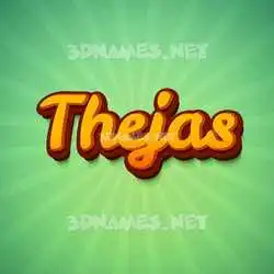 thejas in Green Rays style - 3D name wallpaper