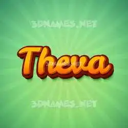 theva in Green Rays style - 3D name wallpaper