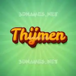 thijmen in Green Rays style - 3D name wallpaper