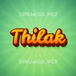 thilak in Green Rays style - 3D name wallpaper