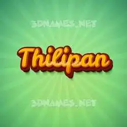 thilipan in Green Rays style - 3D name wallpaper