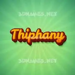 thiphany in Green Rays style - 3D name wallpaper