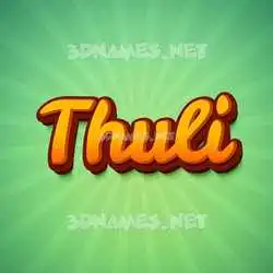 thuli in Green Rays style - 3D name wallpaper