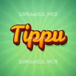 tippu in Green Rays style - 3D name wallpaper