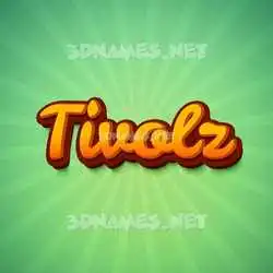 tivolz in Green Rays style - 3D name wallpaper