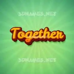together in Green Rays style - 3D name wallpaper