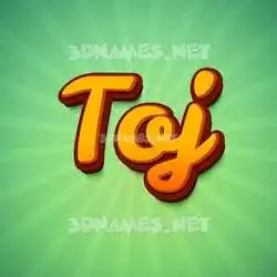 toj in Green Rays style - 3D name wallpaper